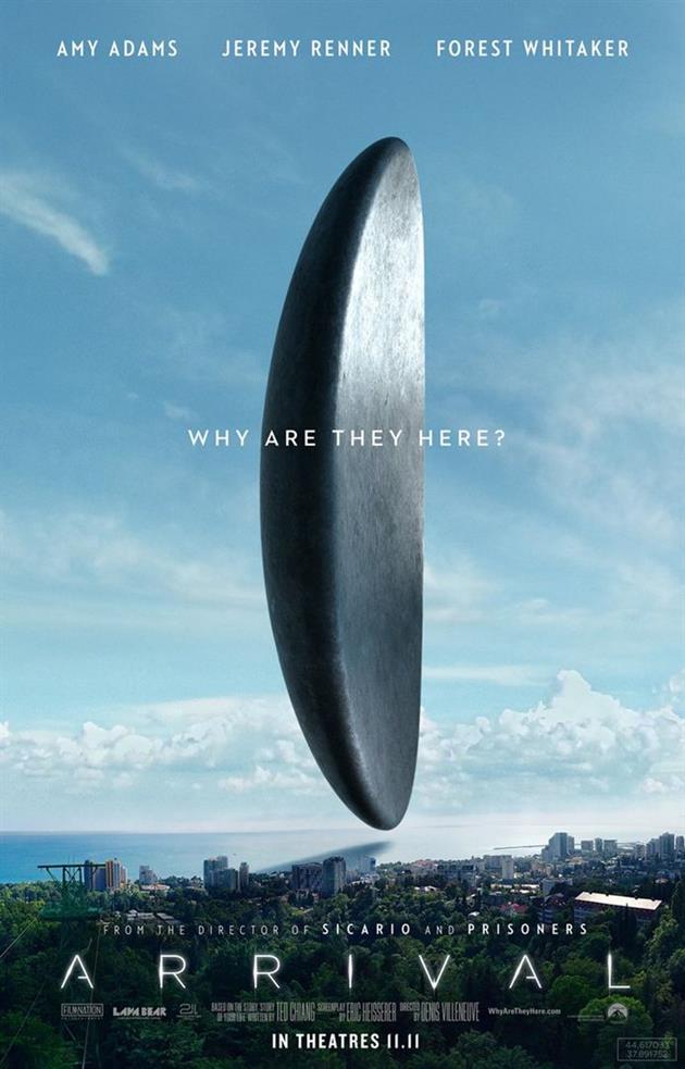 Affiche américaine du film Arrival